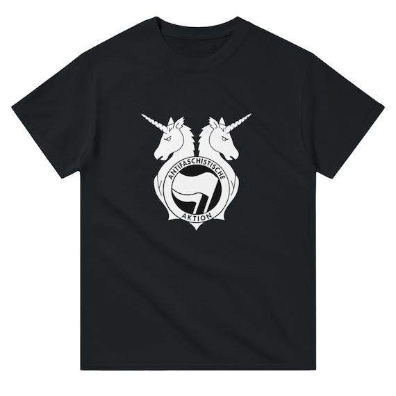 Einhorn Antifaschistische Aktion Unisex T-Shirt – Gildan® 5000 – Politisches Statement Shirt – Größen S bis 5XL