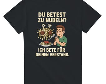 Funny Noodle Monster T-Shirt | Flying Spaghetti Monster | Anti-religion satire shirt | Gift idea for atheists | Unisex cotton shirt
