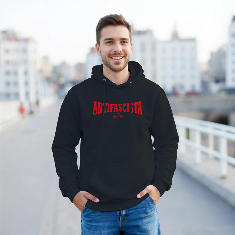 Antifascista Siempre – Antifa Statement Hoodie (DTF) | Political Unisex Hoodie Against Fascism image 10