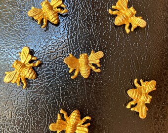 Pewter Bee Magnets, set of 6