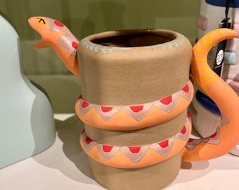 Serpent clay 7 3/4 x 5 x 6” watering can