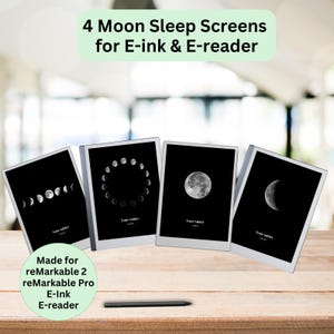 Sleep Screen for reMarkable Paper Pro | reMarkable 2 | Onyx Boox |  E-ink custom color screensaver | rMPP | Bundle Moon