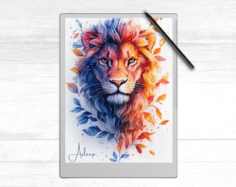 Sleep Screen for reMarkable Paper Pro |  Lion&#39;s head |Cover for reMarkable Paper Pro | Templates RM Paper Pro