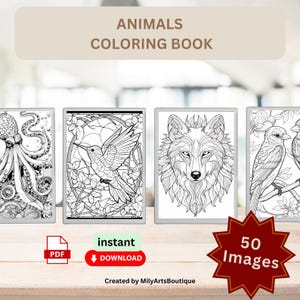 Animals Coloring Book for reMarkable Pro, Eink Adult Coloring Book, Relaxing Coloring Book for RMPP, eInk Coloring Book gift for reMarkable