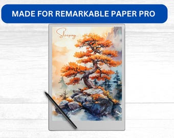 Sleep Screen for reMarkable Paper Pro |  Bonzaï | Cover for reMarkable Paper Pro | Templates RM Paper Pro