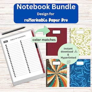 Notebook for reMarkable Paper Pro Hyperlinked Template Journal RMPP digital journaling template remarkable digital student notes template