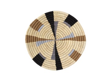 Handwoven Wall Basket, Round Large Natural Grass Wall Decor with Design