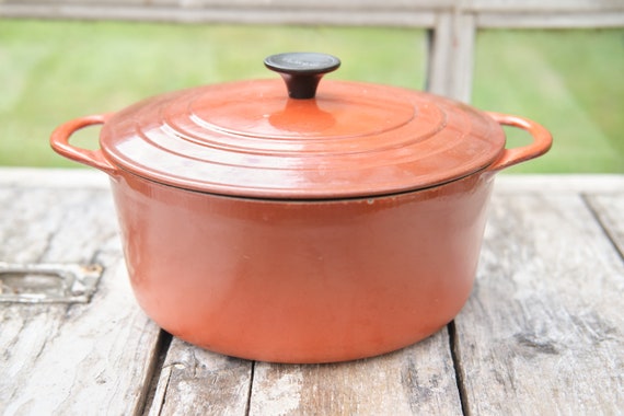 Vintage Le Creuset France Orange Large Dutch Oven Casserole French  Authentic - Collectors in the House