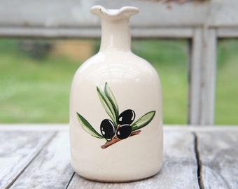 Vintage Olive Oil Bottle, Handmade in Italie, Terracotta