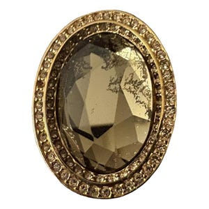 Jette Statement-ring – Guldfärgad cocktailring – Rökkristallring – Designermodesmycken