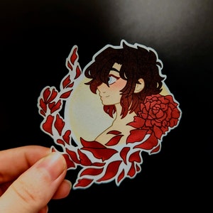 Rose Moon Sticker
