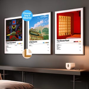 Set Of 3 Custom Music Posters | Personalised Album Print | Framed Music Gift Decor | Bedroom Wall Prints | Bedroom Wall Art | A4, A3, A2