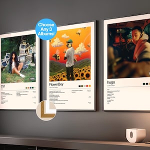 Ensemble personnalisé de 3 affiches d'album | Impressions musicales personnalisées