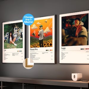 Set van 3 aangepaste albumafdrukken | Gepersonaliseerde muziekposters