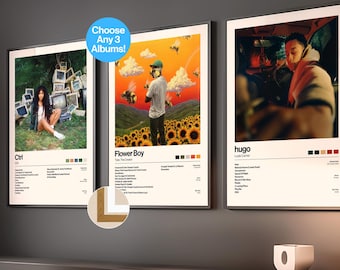 Set Of 3 Custom Album Prints | Personalized Music Posters
