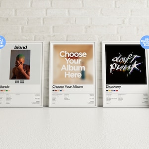 Set Of 3 Music Posters Personalised Music Print Aesthetic Choose Your Favourite Track Customizable Song Gift Custom Album Cover image 2