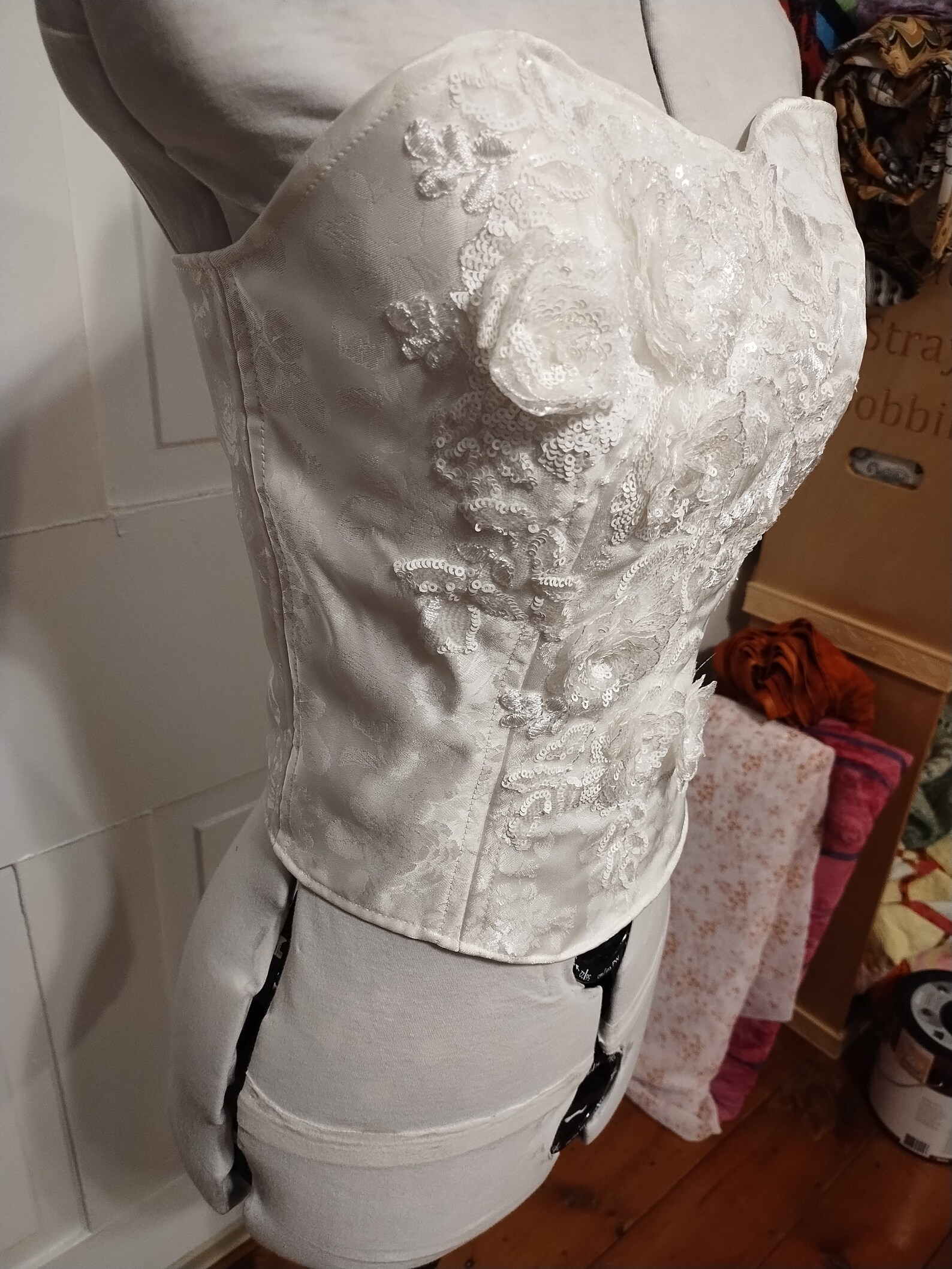 Soft White Embroidered Lace Boudicca