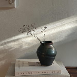 Mid Century Modern Studio Pottery Vase | Vintage Hand Made Pottery | Small Amphora Vase | Artist Signed Studio Pottery Earthenware