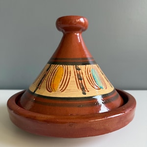 Handgjord marockansk keramisk tagine – 20 cm (~8 tum) - Blyfria kokkärl