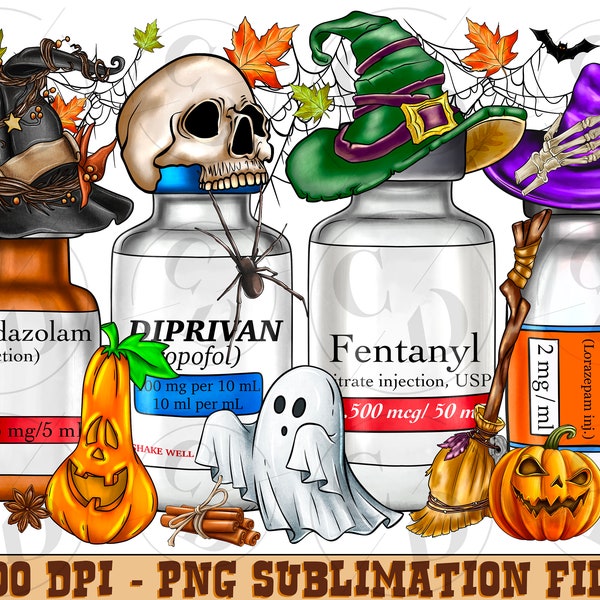 Happy Halloween ER Nurse Png, Halloween ICU Nurse Png, Spooky Nurse, Nursing Halloween Png, Pharmacology Png, Fall Nurse Png Sublimation