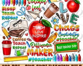 Teacher Life PNG, Sublimation Design (Digital Download)