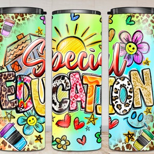 Special Education Autism Teacher 20oz tumbler png sublimation design download, western tumbler, teacher tumbler, sublimate designs download