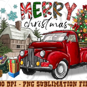 Merry Christmas Farm Png, Farm Animals Truck png, Christmas Animals, Digital Download, Png, Merry Christmas, Christmas Png, Sublimation