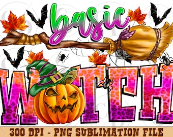 Basic Witch Halloween PNG, Spooky Sublimation Design (Digital Download)
