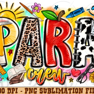 Para crew png sublimation design download, Teacher&#39;s Day png, back to school png, western para png, sublimate designs download