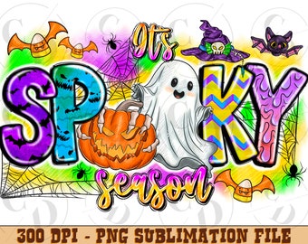 Spooky Season PNG, Pumpkin Sublimation Design (Digital Download)