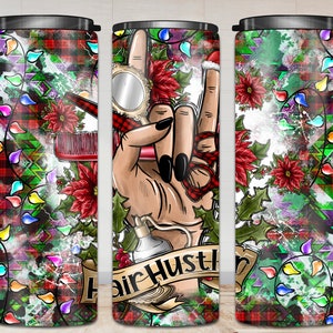 Hair Hustler Christmas Tumbler 20oz tumbler png sublimation design download, Hair Hustler PNG, Christmas tumbler png,Digital download