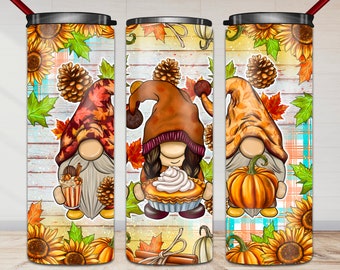 Fall Gnomes Pumpkin 20oz Tumbler Wrap, Happy Fall Yall (PNG)