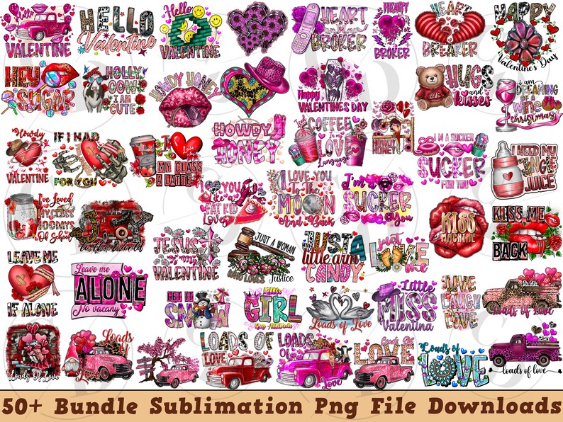 Retro Valentine PNG Bundle, Funny Valentines Quotes (digital Download ...
