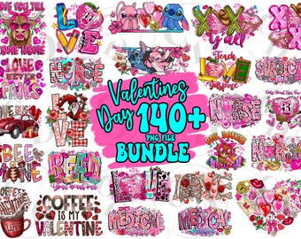 Retro Valentine PNG Bundle, Sublimation Designs (Digital Download)