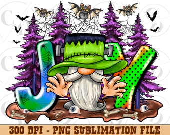 Halloween Gnome PNG, Joy Pumpkin Design (Digital Download)