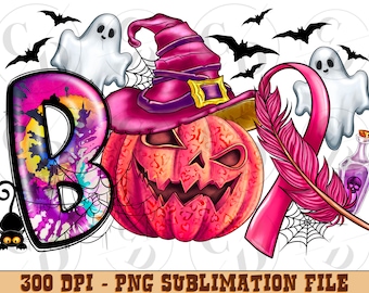Boo scare away Breast Cancer png sublimation design download, Cancer awareness png, Breast Cancer png, ghost png, sublimate designs download