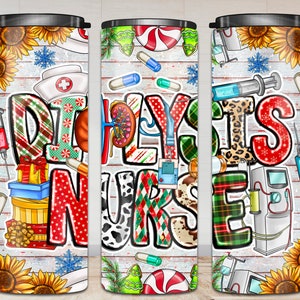 Dialysis nurse Christmas Tumbler Png Sublimation Design, 20oz Skinny Tumbler Png, Christmas Nurse Life Png, Digital Download,Dialysis nurse
