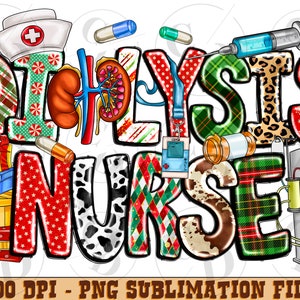 Dialysis Nurse Christmas PNG, Sublimation Design (Digital Download)