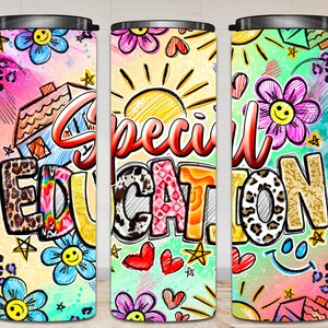 Special Education Autism Teacher 20oz tumbler png sublimation design download, western tumbler, teacher tumbler, sublimate designs download