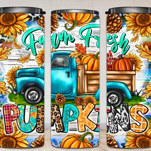 Farm fresh pumpkins 20oz tumbler png sublimation design download, western tumbler png, fall png, pumpkins png, sublimate designs download