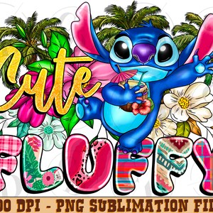 Cute and fluffy Stitch png sublimation design download, cute Stitch png, hand drawn Stitch png, Stitch png, sublimate designs download
