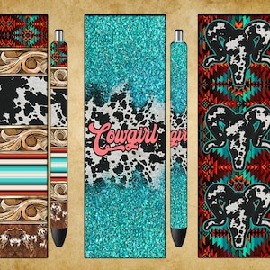 Western Pen Wraps Design, Western Design, Western Pencil , Western Pen Wraps Png Sublimation Design, Western Pen Wrap Png, Western Pen Png