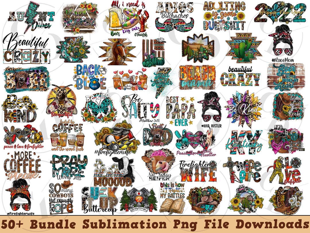Western Sublimation PNG Bundle, Cowhide, Christian, Digital Download - Etsy