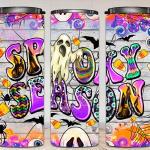 Spooky Season Tumbler Png Sublimation Design, 20oz Skinny Tumbler Png, Halloween Tumbler Png, Ghost Halloween Png, Digital Download