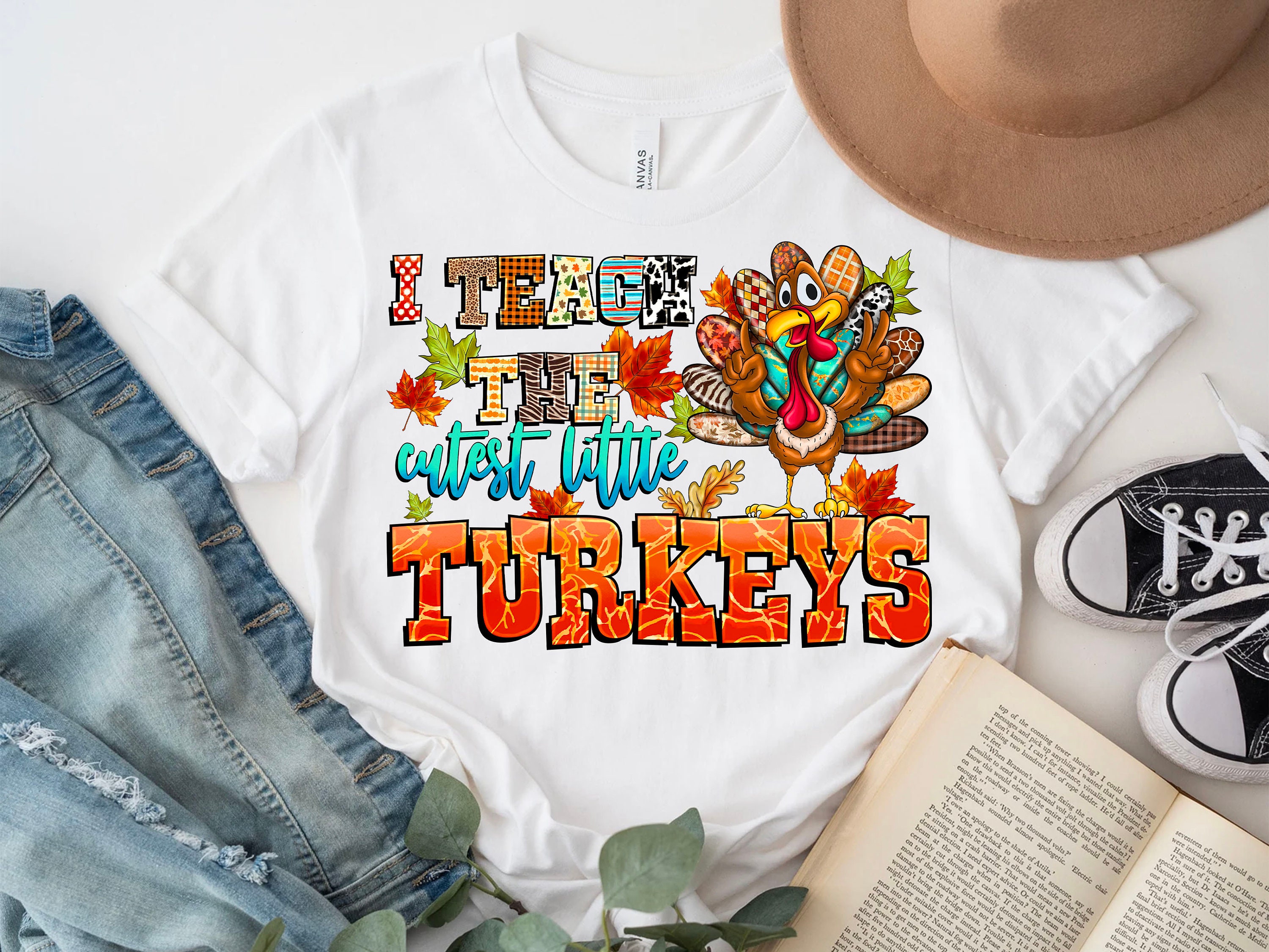 I Teach the Cutest Little Turkeys PNG, Thanksgiving Teacher Sublimation ...