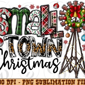 Small Town Christmas Png, Windmill, Western Christmas,  Merry Christmas,Western Christmas Design,Western,Digital Download,Sublimation Design