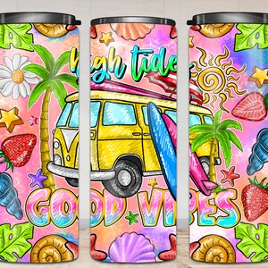 High Tides Good Vibes 20oz tumbler png sublimation design download, Summer tumbler png, Summer tumbler png, Good Vibes, sublimate download