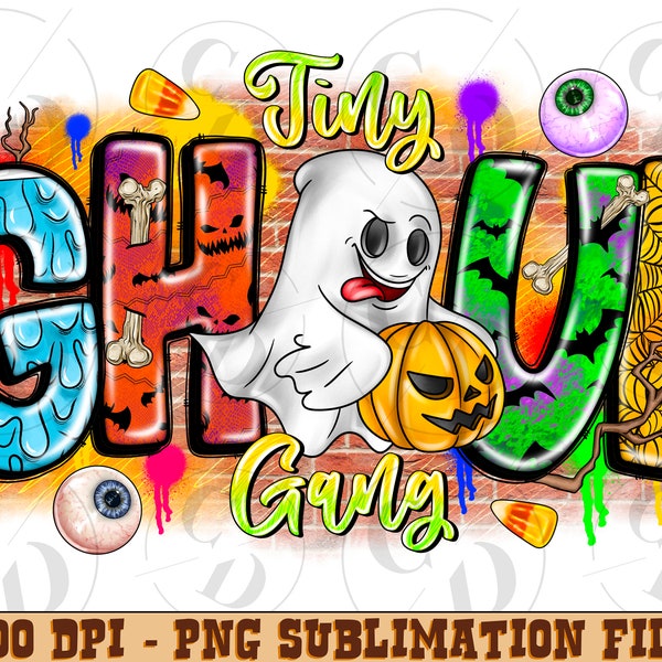 Tiny Ghoul Gang PNG, Hey Boo PNG, Halloween Clipart,Ghoul Squad Sublimation Design,Cozy Autumn Designs,Digital File,Download,Halloween Ghost