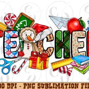Teacher Christmas Png, Love Christmas Teacher, Teacher Christmas Png, Christmas Teach Png, Christmas Gift For Teacher, Merry Christmas Png
