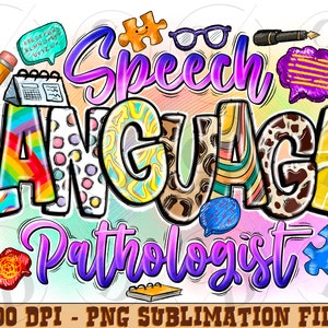Speech Language Pathologist SLP Sublimation PNG Design, Hand Drawn ...